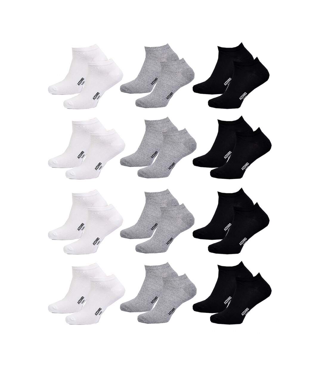 Chaussettes homme AZZARO Confort et qualité -Assortiment modèles photos selon arrivages- - Pack de 12-1