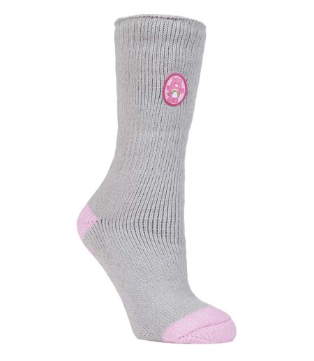 Heat Holders - Ladies Thick Cute Soft Non Slip Indoor Cosy Eeyore Thermal Slipper Socks with Grips