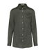 Womens/ladies linen long-sleeved shirt organic khaki Spasso-1