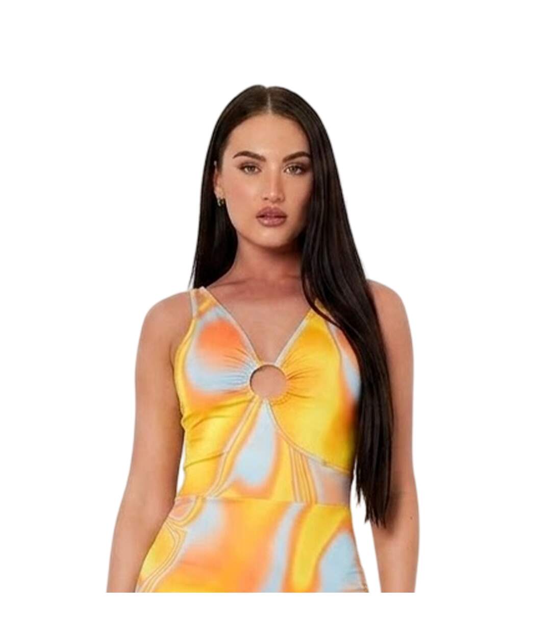 Robe Courte Motif/style Imprimé Tourbillonnant Femme Orange Missy Empire-3