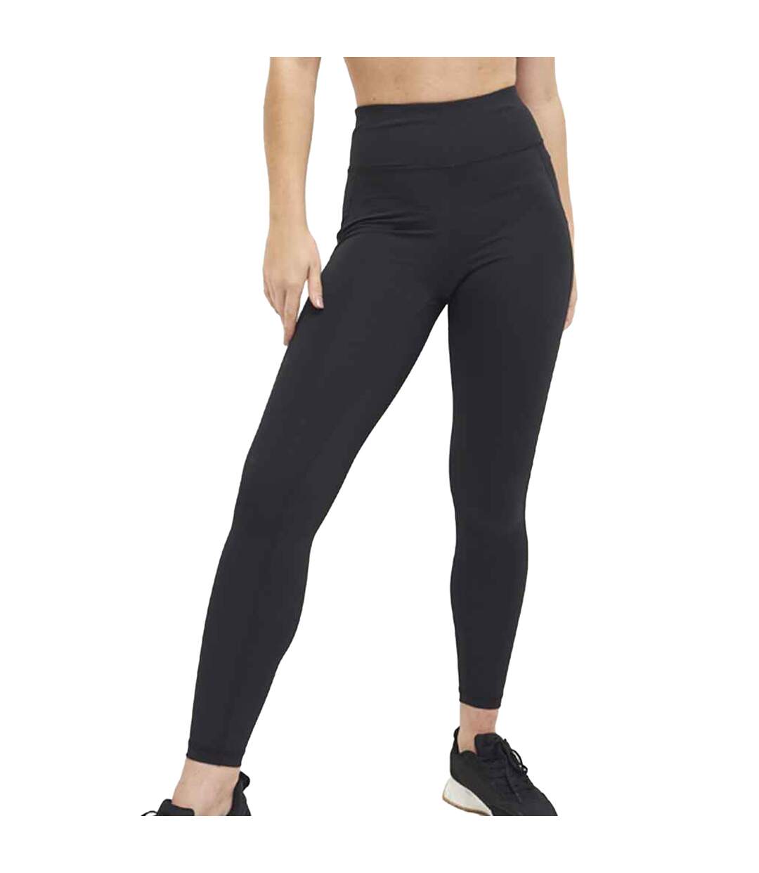 Womens/ladies Recycled Materials Leggings Jet Black Awdis-1