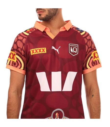 Mens 2024 Queensland Maroons Replica Jersey Burgundy Puma