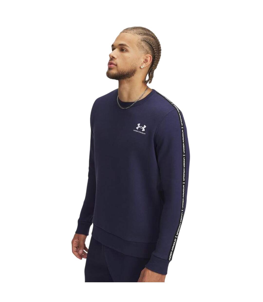 Mens Icon Regular Casual Sweatshirt Navy White Under Armour-1