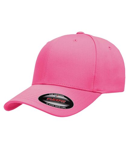 Yupoong Mens Flexfit Fitted Baseball Cap (Dark Pink)