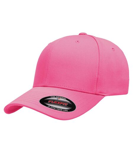 Yupoong Mens Flexfit Fitted Baseball Cap (Dark Pink)
