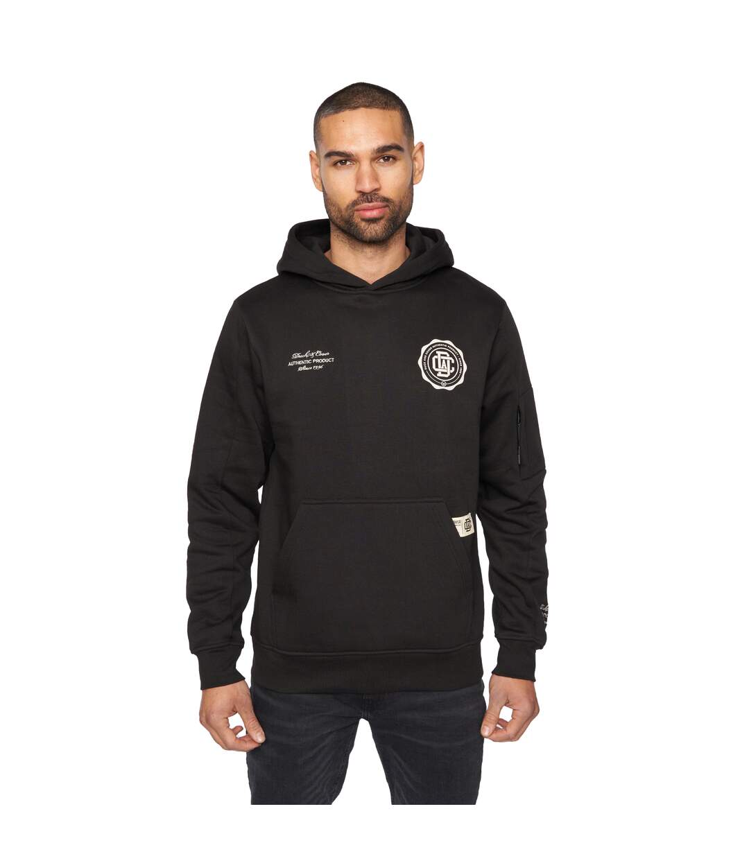 Mens Keyaan Hoodie Black Duck And Cover-1