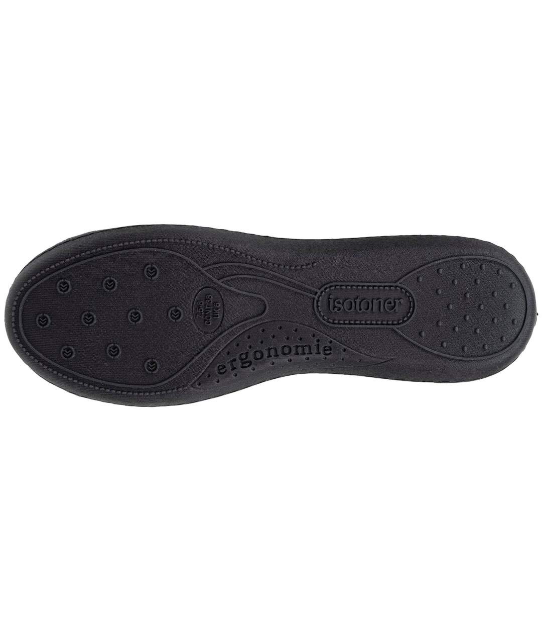 Isotoner Chaussons Ballerines femme microvelours semelle ergonomique soutien voûte plantaire-4