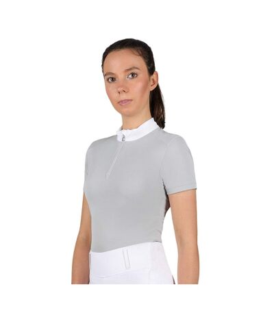 Womens/ladies Oxnam Competition Show Shirt Pearl Grey Coldstream