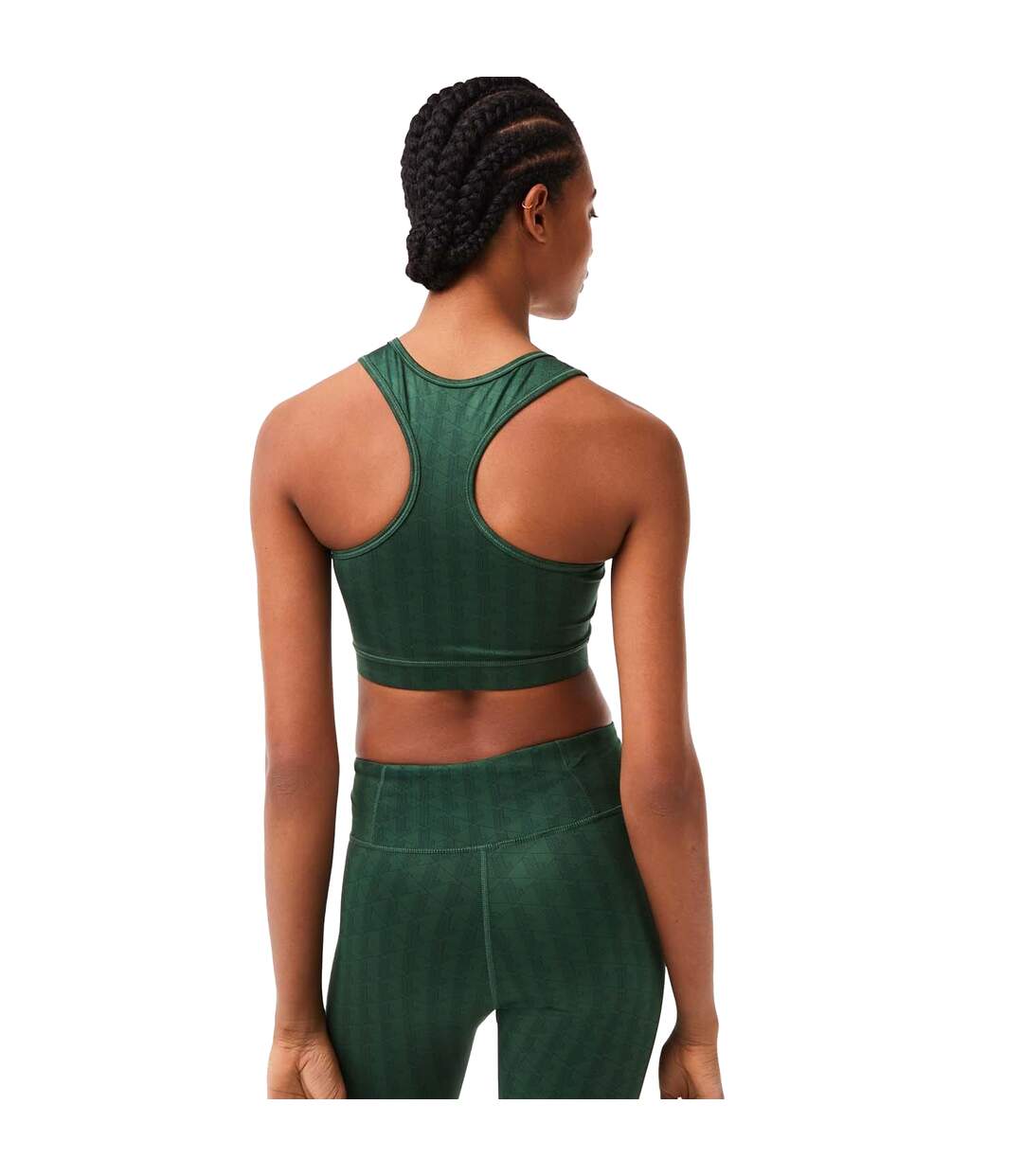 Womens/ladies Geometric Sports Bra Green Lacoste-3