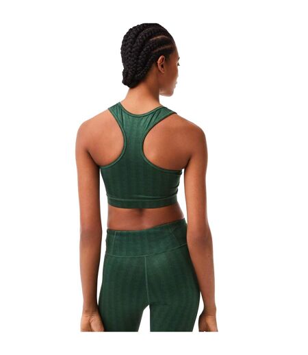 Womens/ladies Geometric Sports Bra Green Lacoste