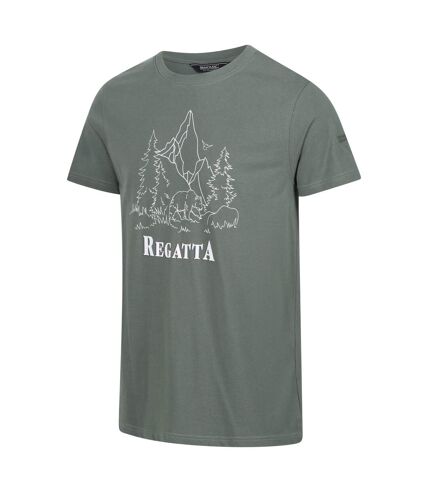 Regatta Mens Cline VII Mountain Coolweave T-Shirt (Dark Forest/Mountain Green)