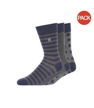 Chaussettes adulte bleu mer / charbon French Connection