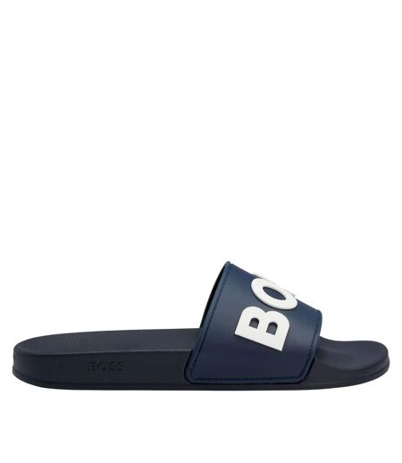Womens/ladies Kirk Logo Sliders Dark Blue Hugo Boss