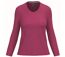 T-shirt manches longues col V - Femme - K382 - rose fuchsia-1