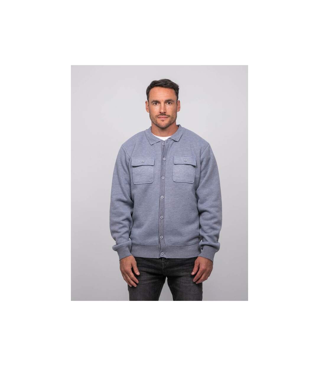 Surchemise homme maille boutonnée LINXOU-1