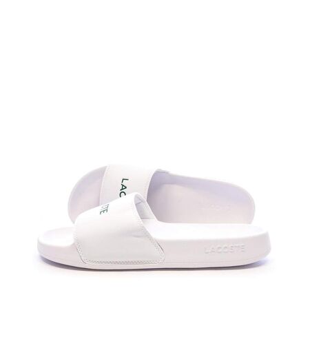 Claquettes blanches/vertes homme lacoste serve