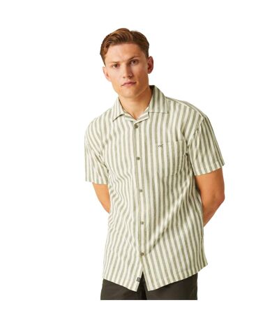 Mens Shorebay Ii Stripe Short-sleeved Shirt Fauna Antique White Regatta
