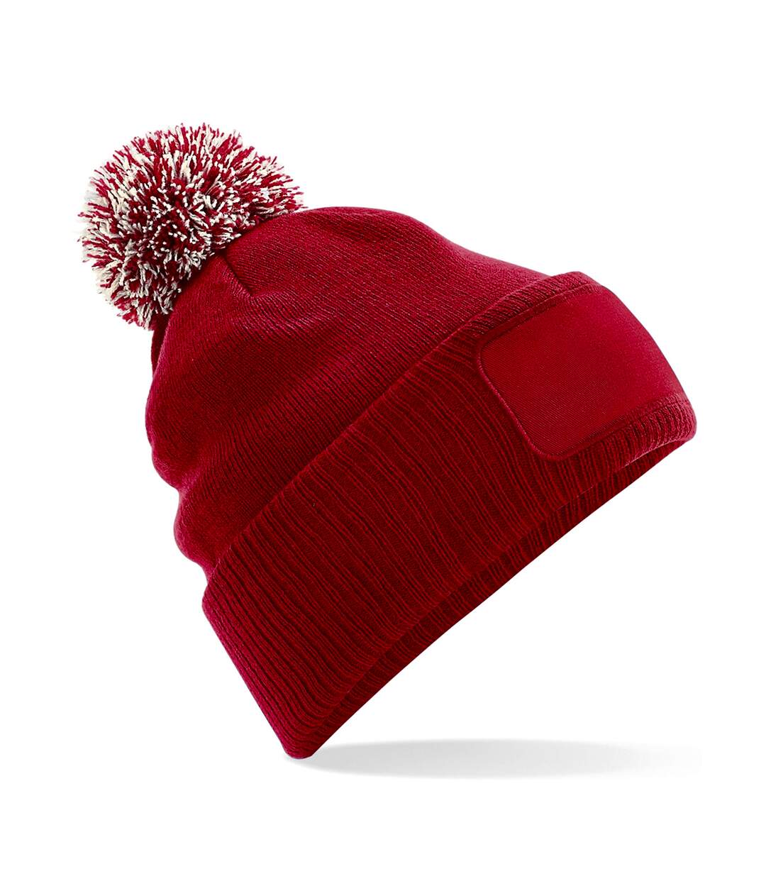 Bonnet snowstar adulte rouge classique / blanc cassé Beechfield