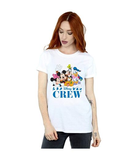 Disney Womens/Ladies Mickey Mouse Disney Friends Cotton Boyfriend T-Shirt (Blanc) - UTBI37109