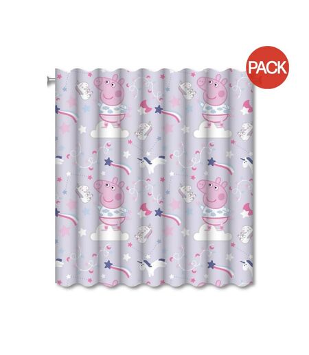 Pack of 2  Sleepy curtains  72in x 66in lilac Peppa Pig