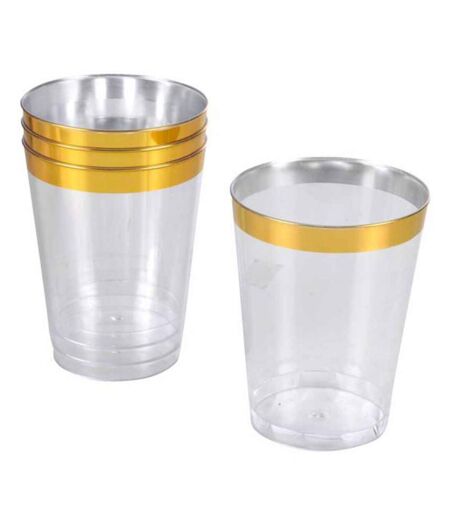 Lot de 6 Gobelets en Plastique Réutilisable Liseré 30cl Or