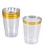 Lot de 6 Gobelets en Plastique Réutilisable Liseré 30cl Or-1