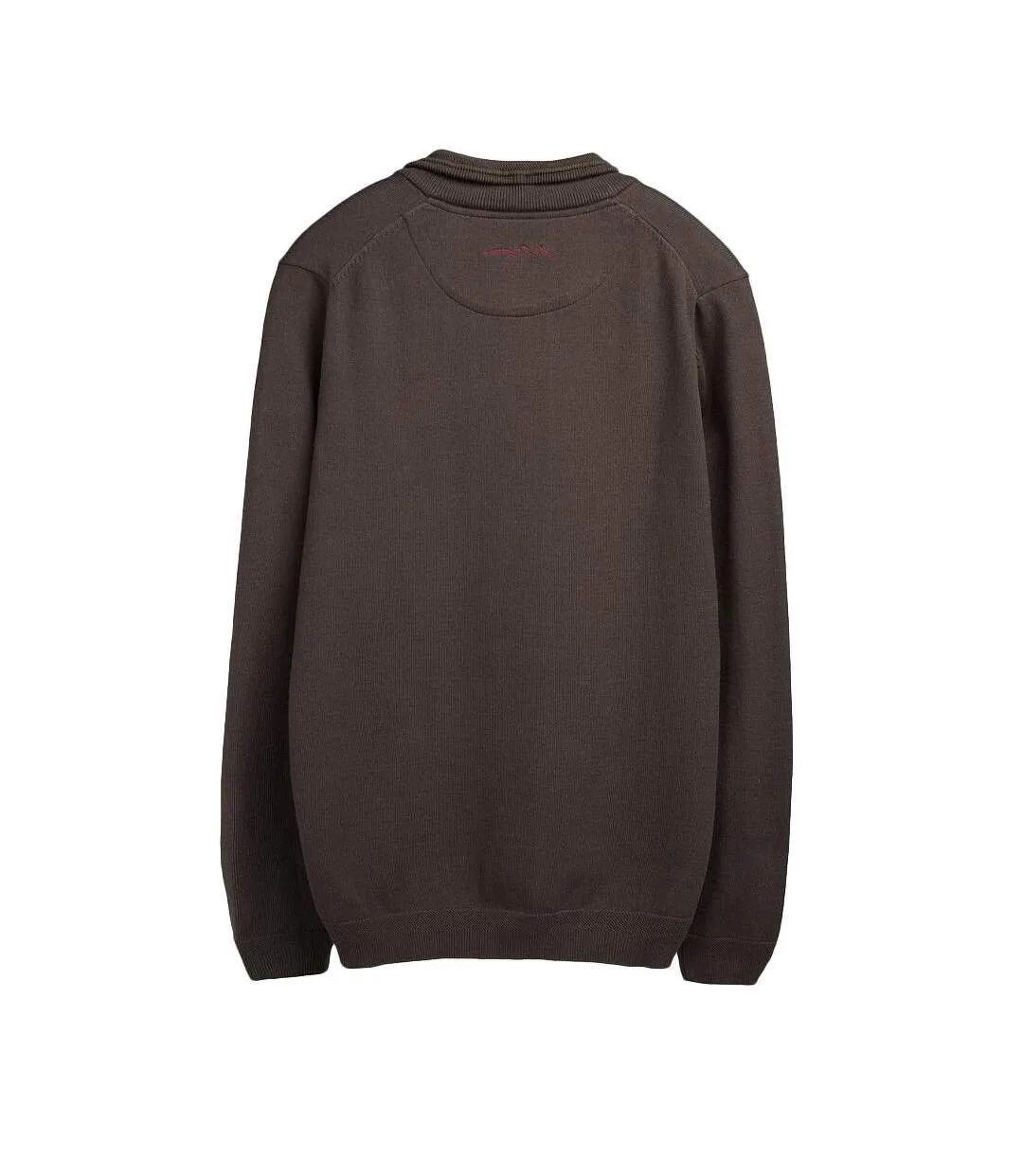 Pull 1/4 zip marron foncé homme teddy smith marty 2-2