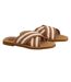 Womens/ladies Arizona Striped Crossover Strap Flip Flops Mocha Beige Where´s That From-1