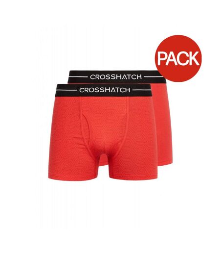 Pack of 2  Mens hexter boxer shorts  red Crosshatch