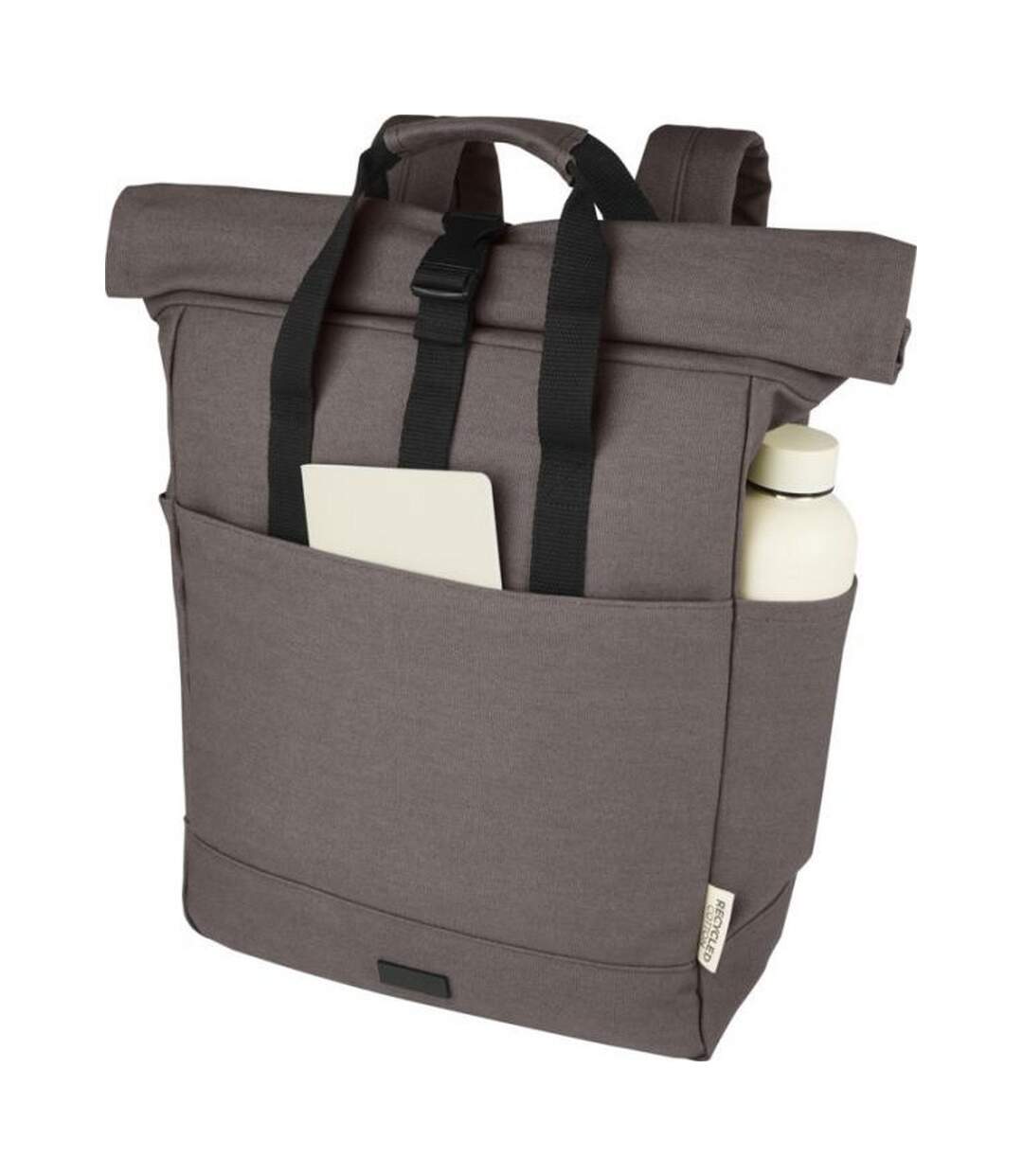 Joey roll top canvas 15l laptop backpack one size grey Generic-4