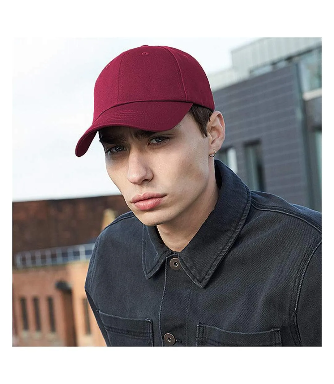 Casquette Baseball Adulte Unisexe Bordeaux Beechfield-1