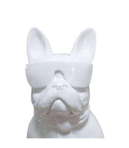 Sculpture Design Chien Dude 37cm Blanc