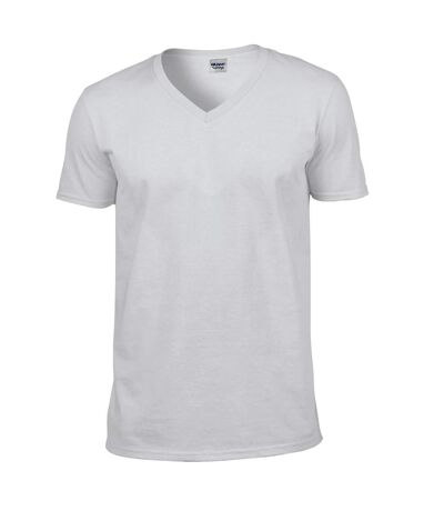 Gildan Unisex Adult Softstyle V Neck T-Shirt (White)
