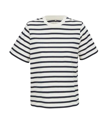 Womens/ladies Legend T-shirt Off White Navy SOLS