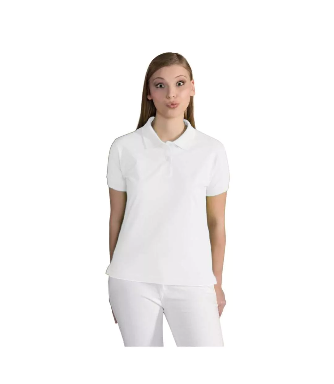 Polo À Manches Courtes  Pour Femme Blanc SG-1