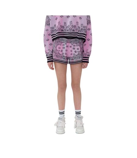 Womens/ladies Knitted Bandana Basketball Shorts Pink Black Amiri