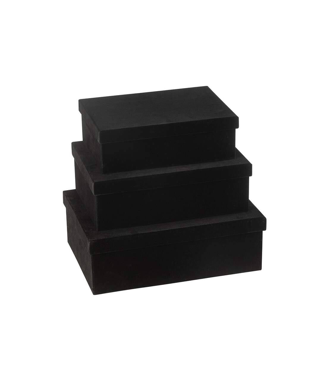 Lot de 3 Boîtes de Rangement Vaughn 36cm Noir-2
