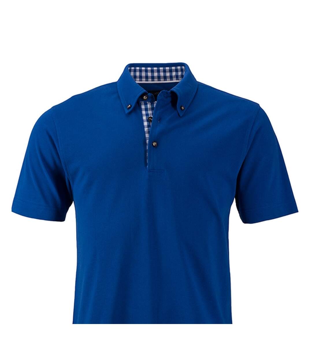 Polo Traditional Homme Bleu Roi Blanc James And Nicholson-2
