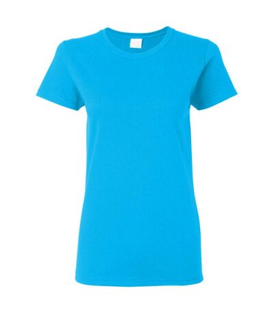 Gildan Ladies/Womens Heavy Cotton Missy Fit Short Sleeve T-Shirt (Heather Sapphire)