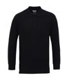 Gildan Mens Long Sleeve Double Pique Cotton Polo Shirt (Black)