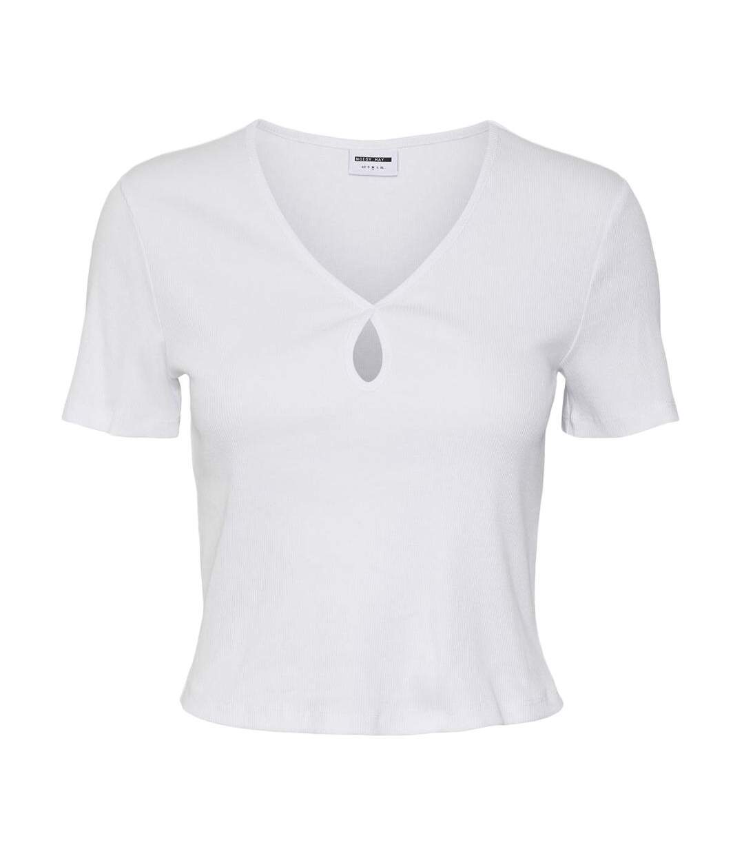 T-shirt Blanc Femme Noisy May Maya - L