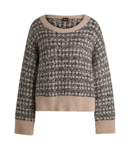 Pull Style Tricoté Fernade Femme Beige Boss