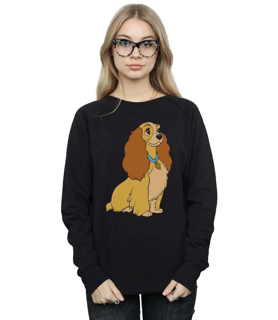 Disney - Sweat LADY AND THE TRAMP LADY SPAGHETTI HEART - Femme (Noir) - UTBI13970-2
