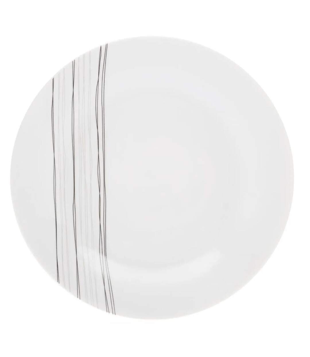 Lot de 6 Assiettes Plates Lignes 27cm Blanc-1
