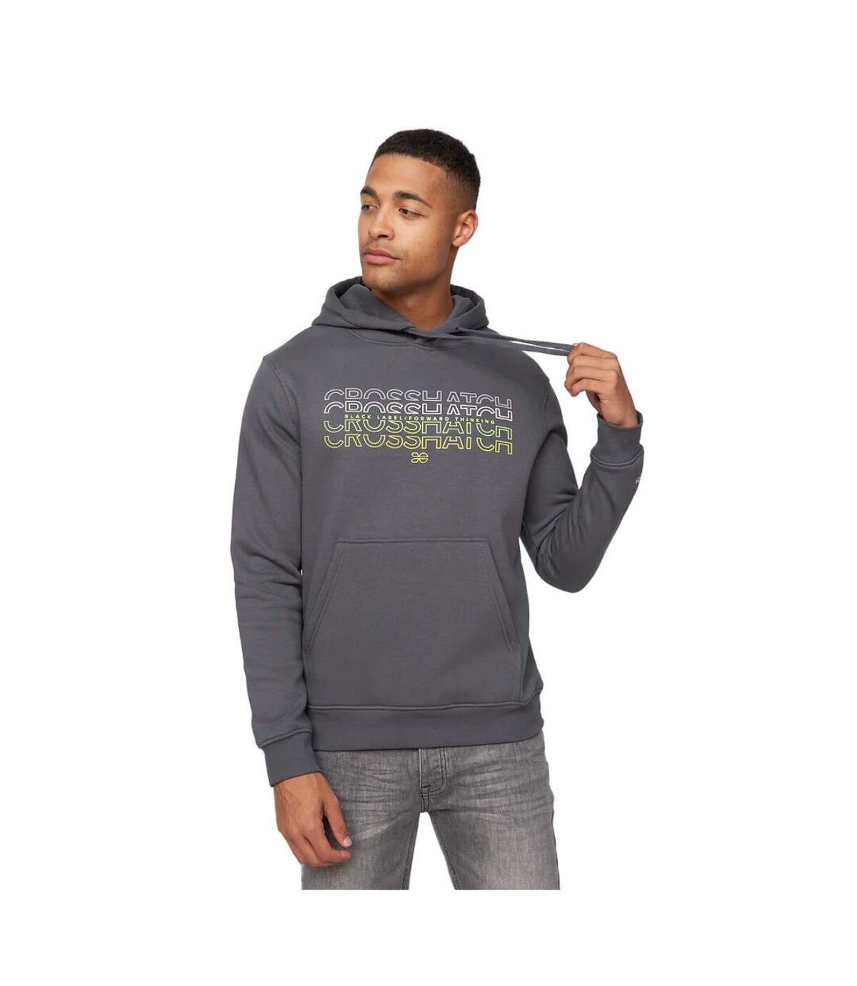 Crosshatch Mens Manfred Hoodie (Dark Grey)