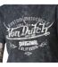 T-shirt femme col rond acid wash et print devant Compo Vondutch