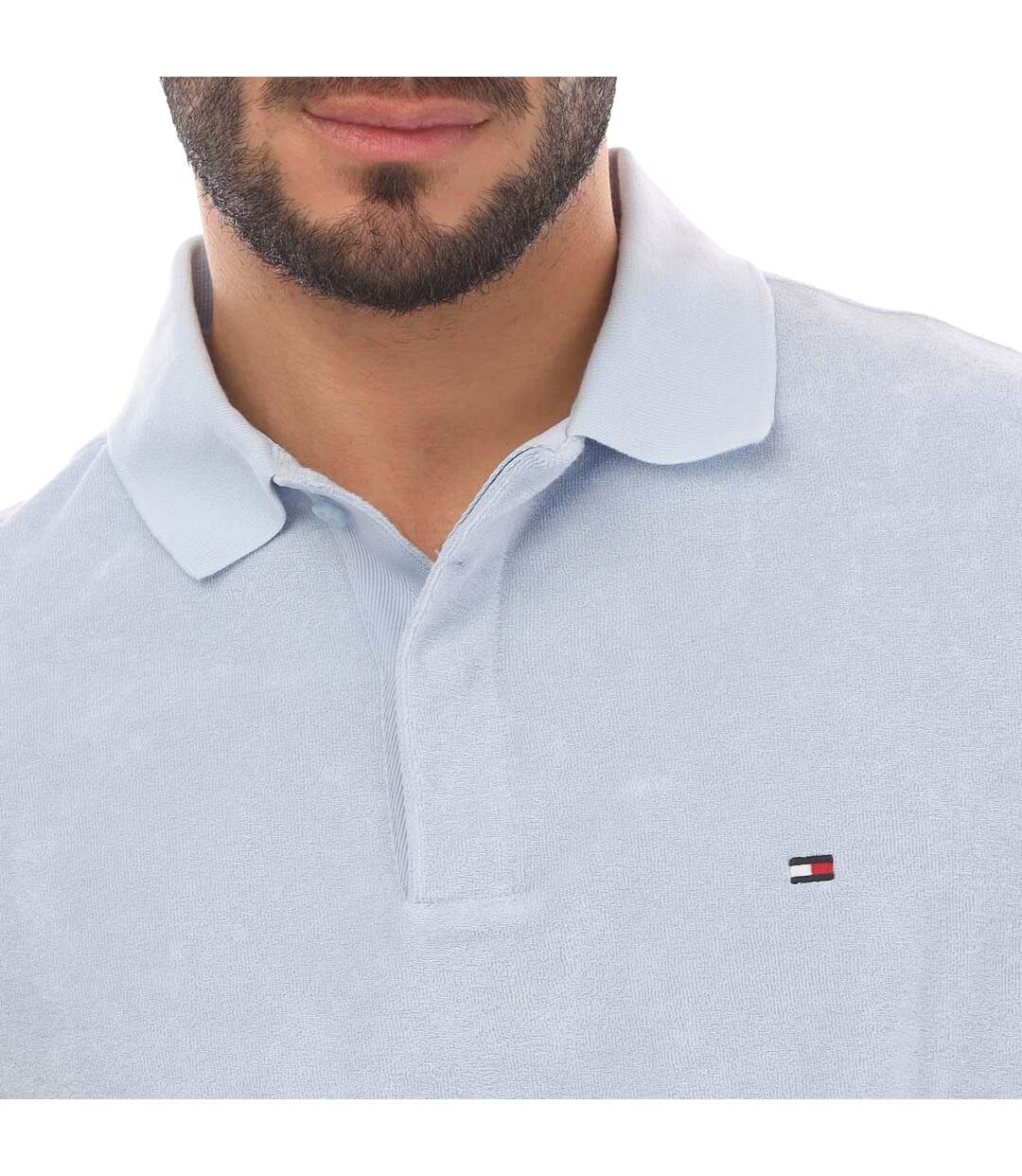 Mens Micro-towelling Regular Polo Shirt Blue Tommy Hilfiger-1