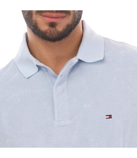 Mens Micro-towelling Regular Polo Shirt Blue Tommy Hilfiger