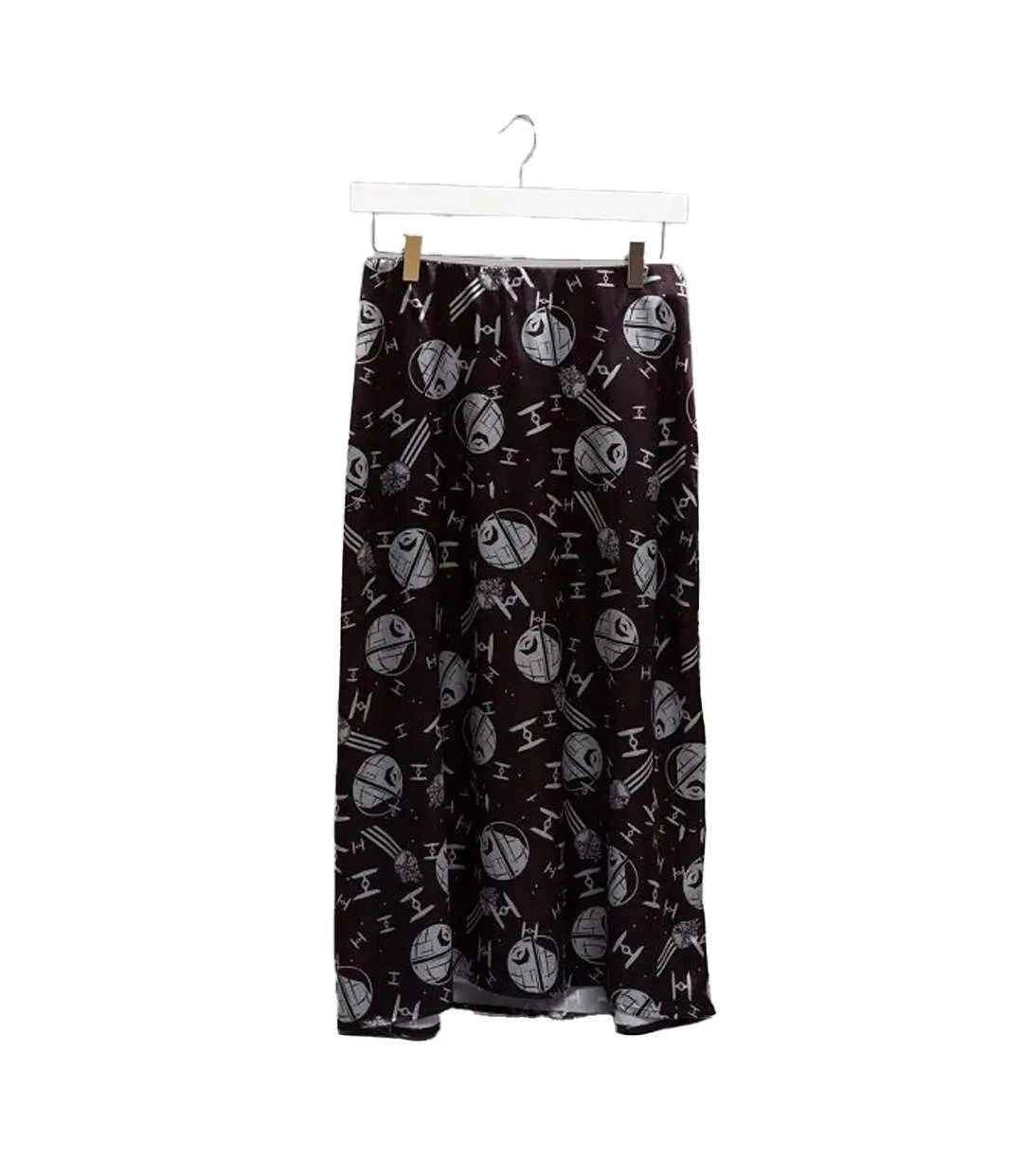 Womens/ladies Death Star Satin Skirt Black Charcoal Star Wars-2