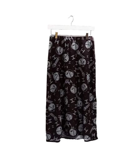 Womens/ladies Death Star Satin Skirt Black Charcoal Star Wars